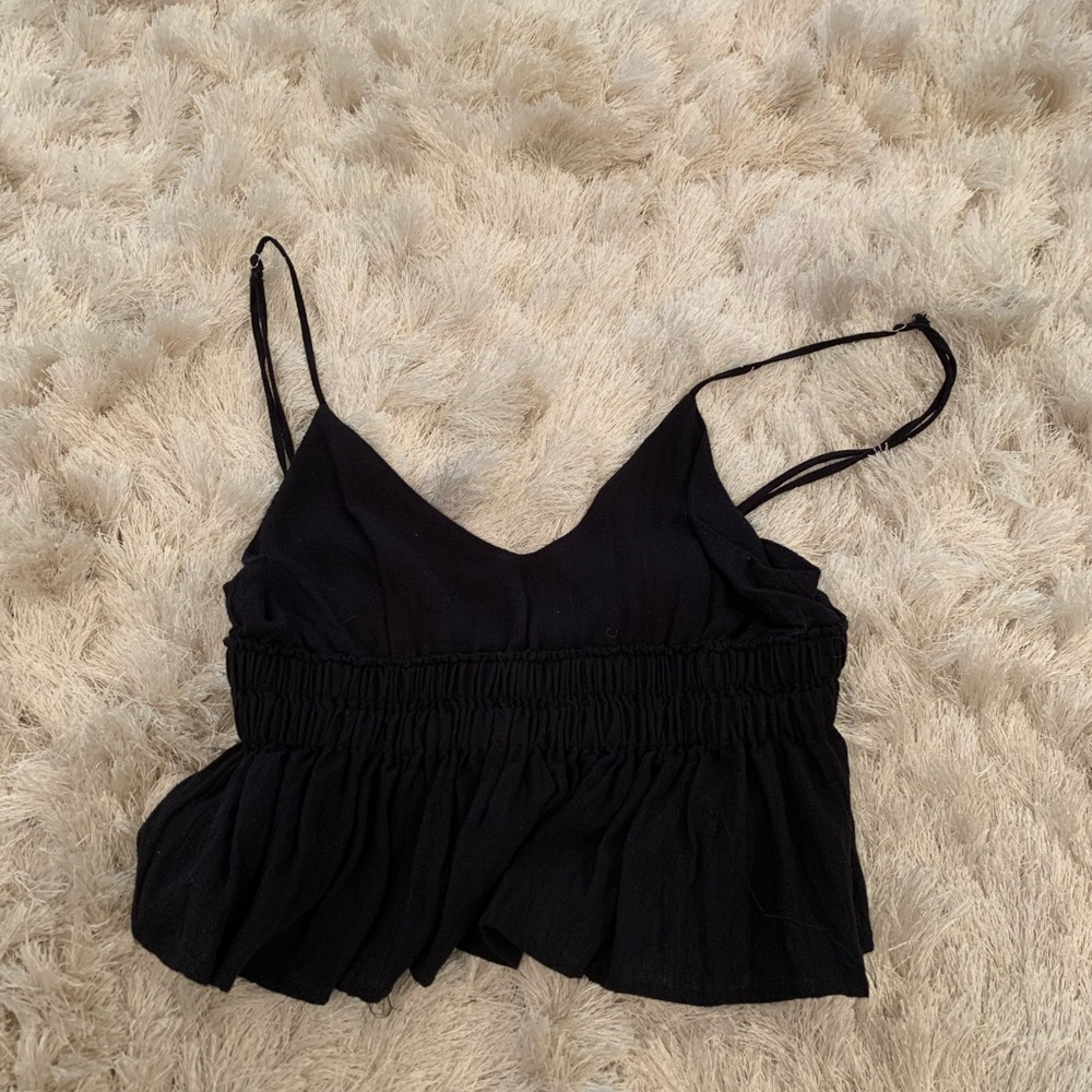 Cotton Candy black crop top
